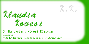 klaudia kovesi business card